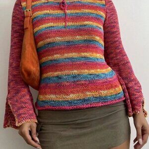 Striped Multi Colour Boho chic Knit Jumper
